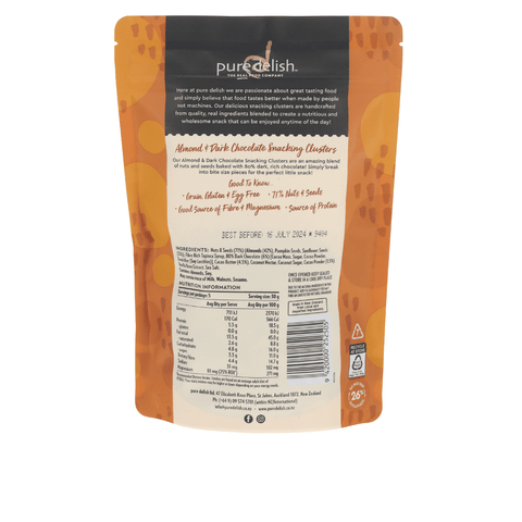 Almond & Dark Chocolate Snacking Clusters 150g