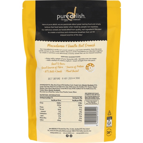 Macadamia & Vanilla Nut Crunch 375g