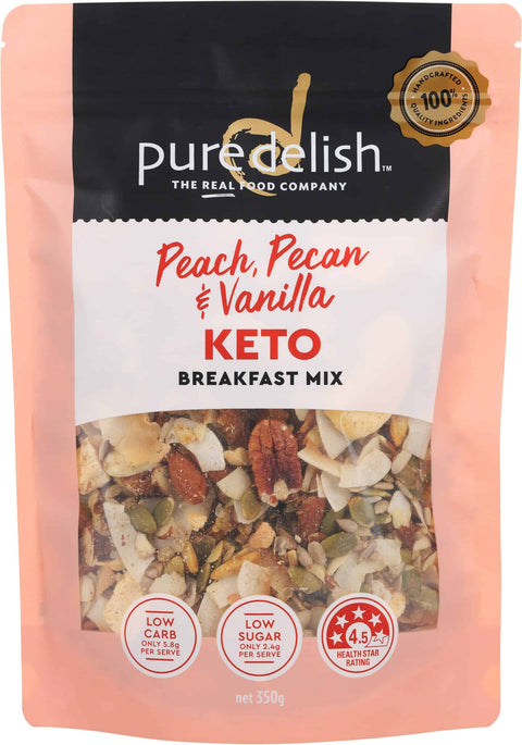 Peach, Pecan & Vanilla Breakfast Mix 350g