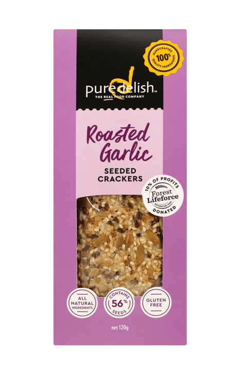 Roasted Garlic Seeded Crackers